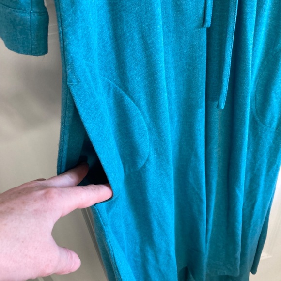 Soft Surroundings Jersey Knit High Low Aqua / Turquoise Comfy Elegant Dress Sz M - Picture 4 of 10